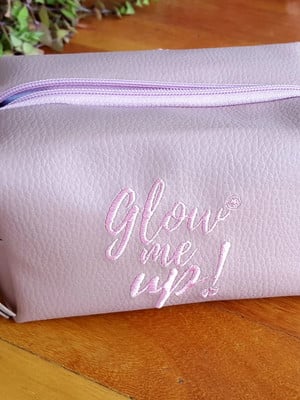 Necessaire bordada madrinha rosê personalizada 15x11x9cm