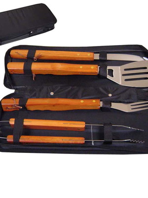 Kit churrasco 4 peças 143036 "cabo longo"