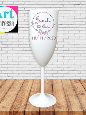 Taça de champanhe festa 80 anos