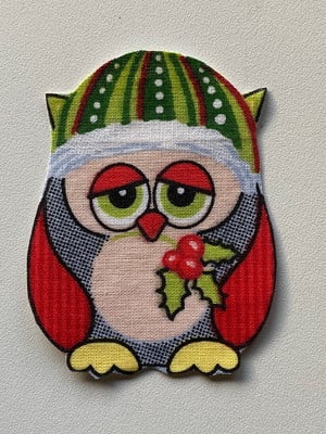 Patch aplique termocolante coruja natalina #4 ( 3 unidades )
