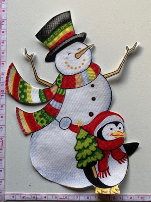 Patch aplique termocolante boneco de neve com pinguim