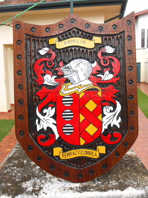 Escudos de madeira entalhe/pintura de brasões de família