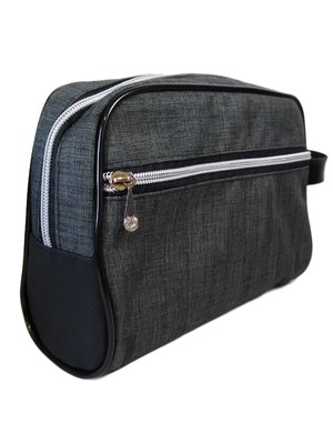 Necessaire com bolso frontal grafite