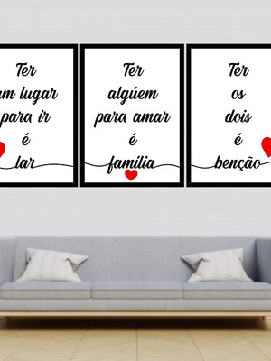Trio quadros digitais - lar família ter os dois é benção