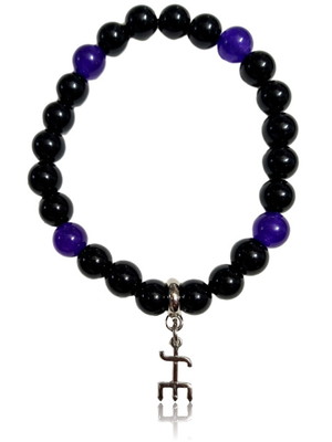 Pulseira de exu com pedra onix e ametista