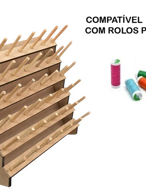 Porta linhas de costura mdf com suporte p/ carretéis 1192