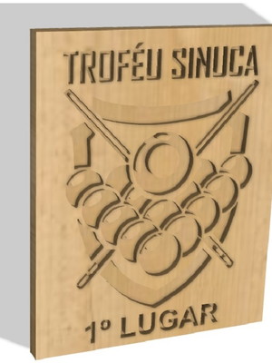 Troféu para eventos em formato de placa de madeira cavada