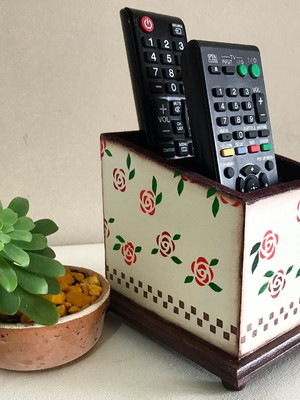 Porta controle remoto decorado em mdf