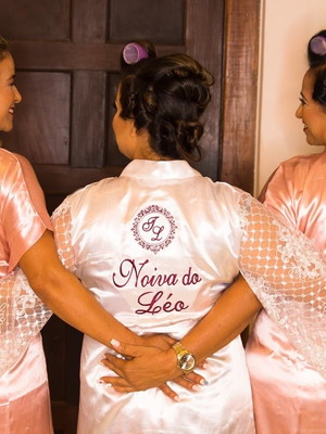 Robe noiva manga de renda +4 robes comum +1 robe plus size