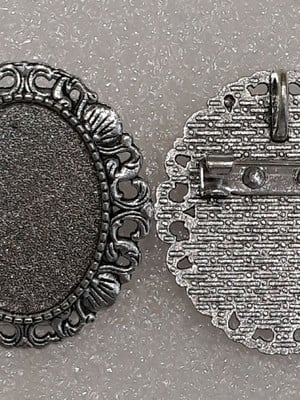 Broche p/camafeu /níquel envelhecido.(02pçs.)