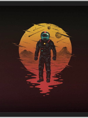 Quadro astronauta lua nerd geek quartos salas moldura g006