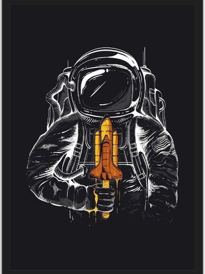 Quadro astronauta lua nerd geek quartos salas moldura g008