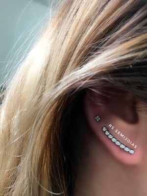 Brinco earcuff clip trillion pto luz m joia