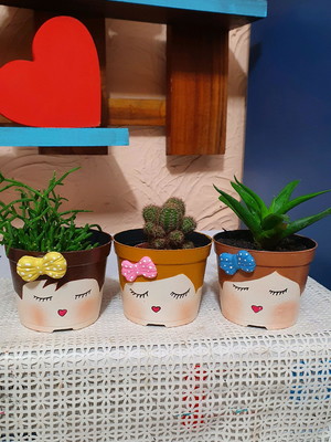 Vasos decorativos trio fofura