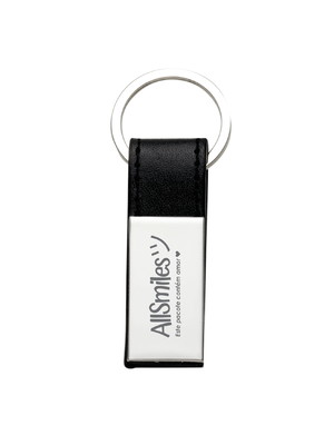 Chaveiro metal com couro personalizado