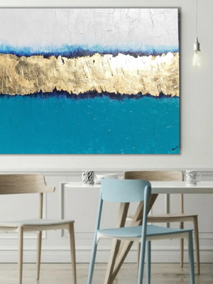 Quadro abstrato decoração sala pintado