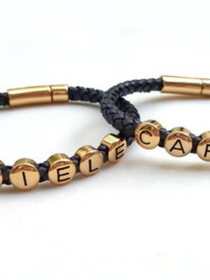 Pulseiras personalizadas com nome casal couro fecho imã