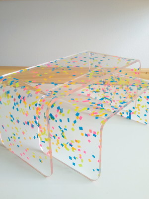 Kit duo de suportes retangular picotes neon