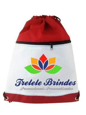 Mochila saco personalizada com bolso