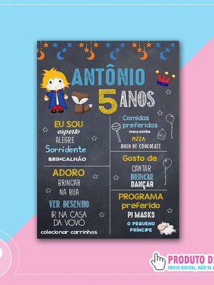Arte digital chalkboard pequeno príncipe mod.001