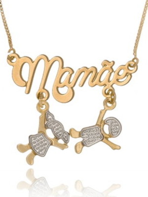 Colar mamãe com 1 ou 2 bonecos modelo 36