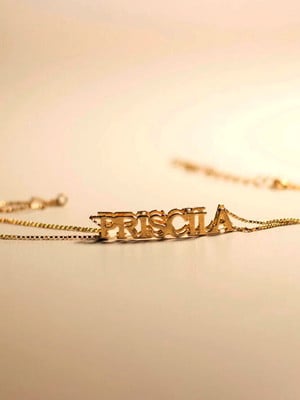 Pulseira nome - banhado a ouro18k
