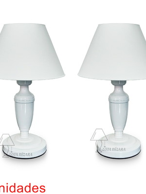 Par de abajures branco lindo para quarto, mesa, cabeceira