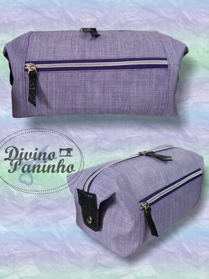 Necessaire grande com bolso lilás