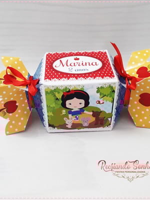 Caixa bala branca de neve cute