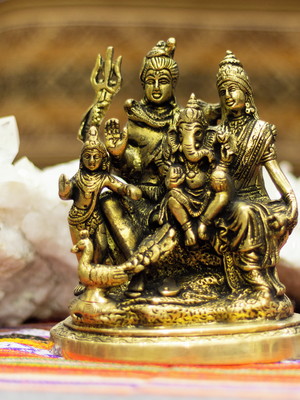 Familia mahadeva, shiva, parvati, ganesha e murugan