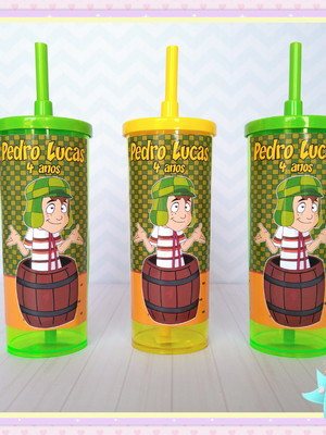 Copo long drink com tampa chaves