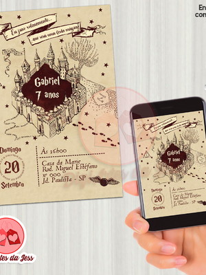 Convite digital harry potter - personalizado #3541