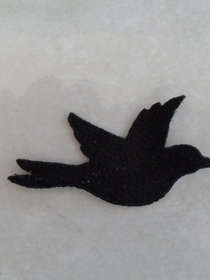Patch bordado termocolante silhueta pássaro