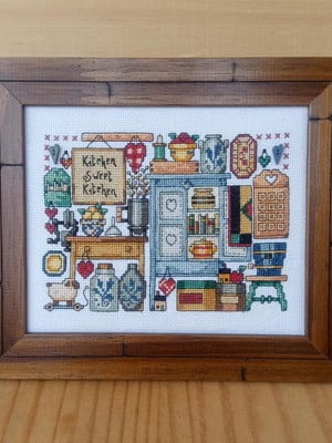 Quadro bordado ponto cruz