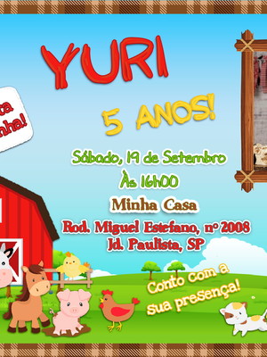 Convite digital fazendinha - com foto - #7818