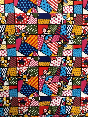 Tecido jacquard estampado romero brito 1m x 1,40m