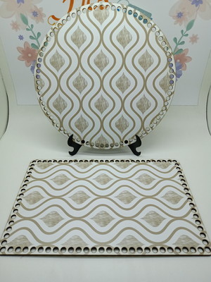 Kit bases estampadas retangular e redonda