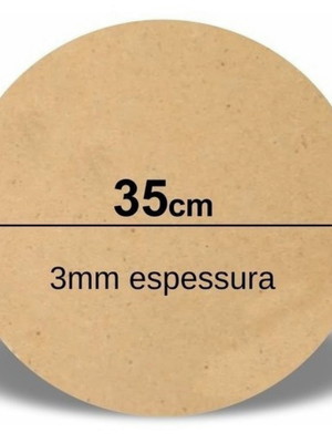 Base sousplat mdf cru 35cm 3mm corte a laser