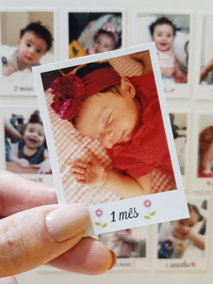 Kit polaroids com 12 fotos com imã
