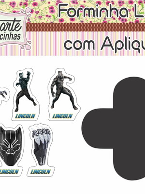 Forminha lisa com aplique pantera negra