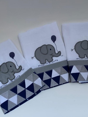 Kit 3 fraldinha boca elefante