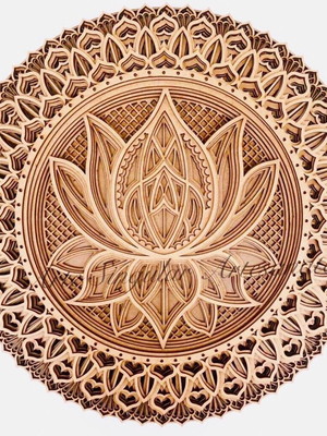 Mandala 3d 8 camadas mdf cru 50x50