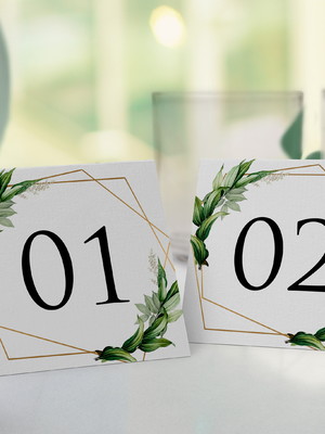 Numeração de mesa folhagem - arte digital