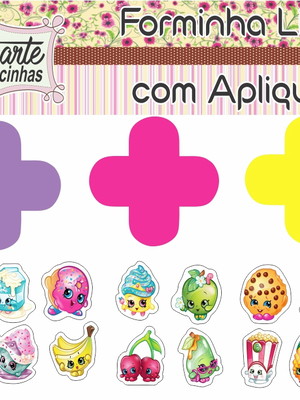 Forminha lisa com aplique shopkins