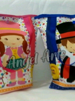 20 sacolinha bag personalizada -tema circo rosa ou magico