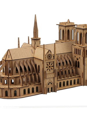 Catedral de notre dame maquete em mdf (montada)