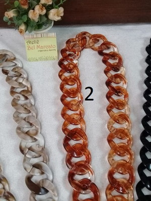 Alça elos resina fashion 60cm c/ mosquetões ler descrição