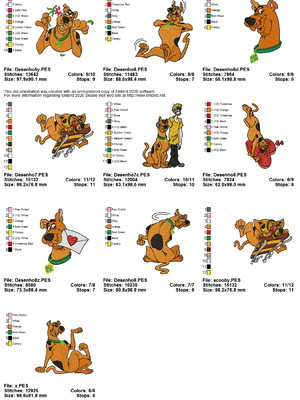 Matriz de bordado-pacote scooby doo