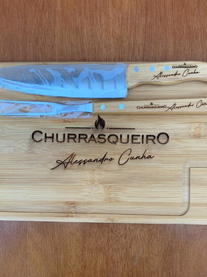 Kit churrasco bambu "p" (03 peças) - personalizado