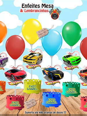 Centro de mesa hotwheels enfeite mesa hotwheels